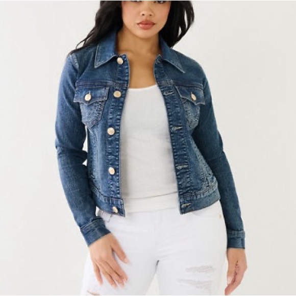 True religion Jesse Single Needle Slim Fit Denim Jacket - Picture 1 of 8